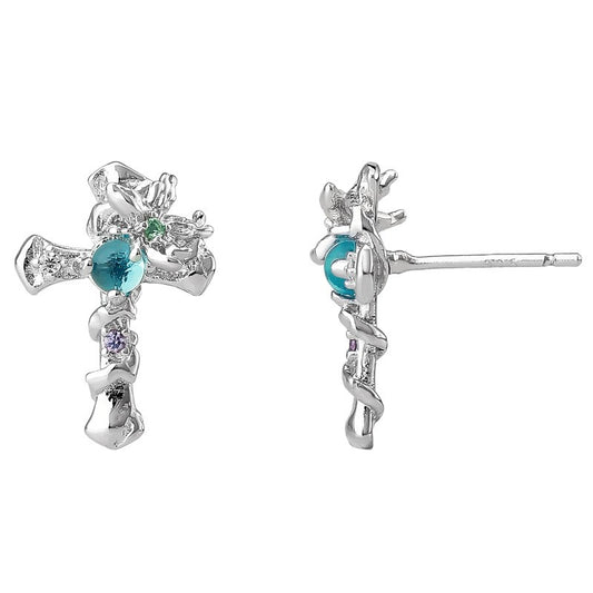 925 Sterling Silver Cross Earrings
