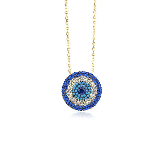 925 Sterling Silver Evil Eye Pendant Necklace