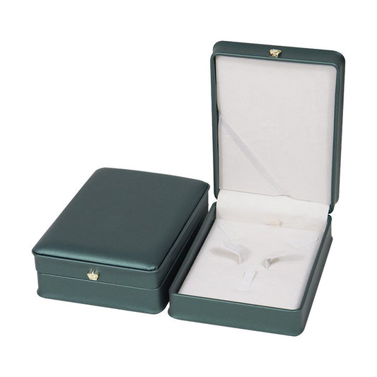 Elegant PU Crown Small Jewelry Set Box: Ring, Necklace & Earring Trio