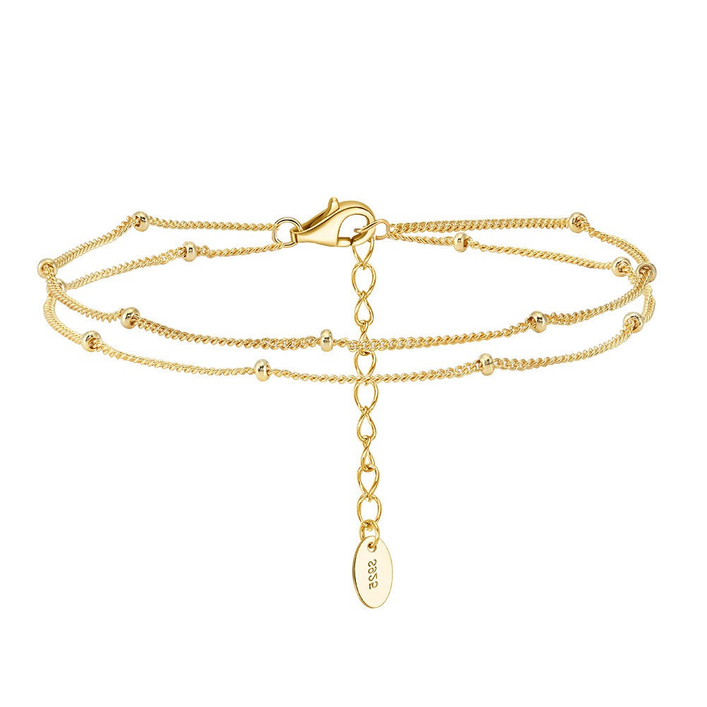 925 Sterling Silver Double Layers Satellite Bracelet