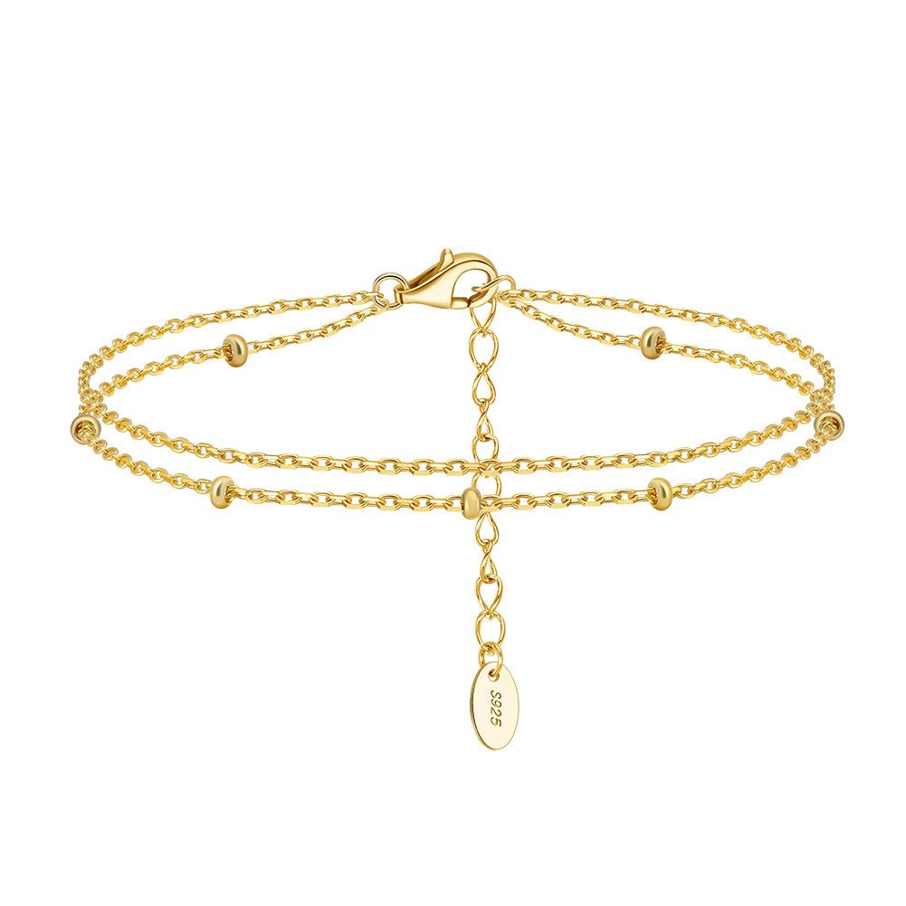 925 Sterling Silver Double Layers Satellite Bracelet