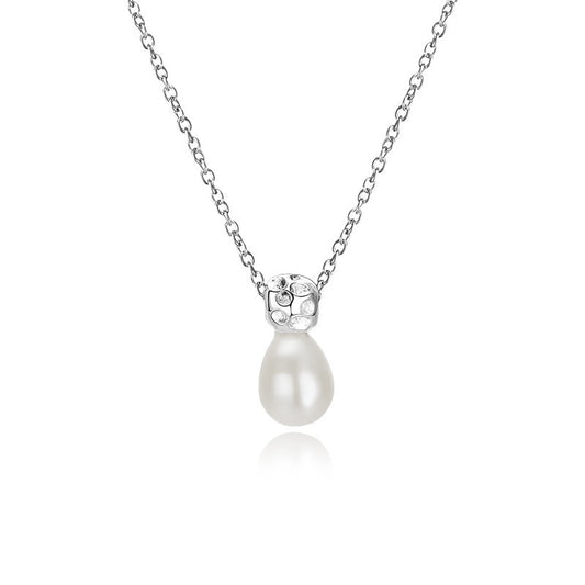 925 Sterling Silver Pearl Fashion Necklace