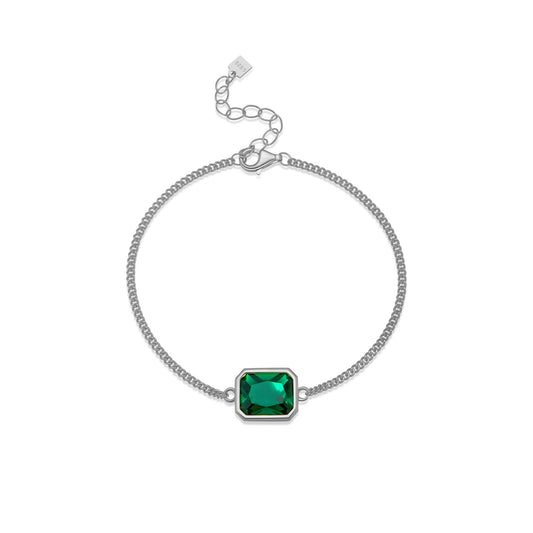 925 Sterling Silver Green Zircon Fashion Bracelet
