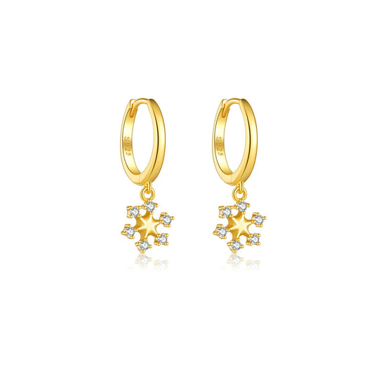 925 Sterling Silver Snowflake Fashion Earrings