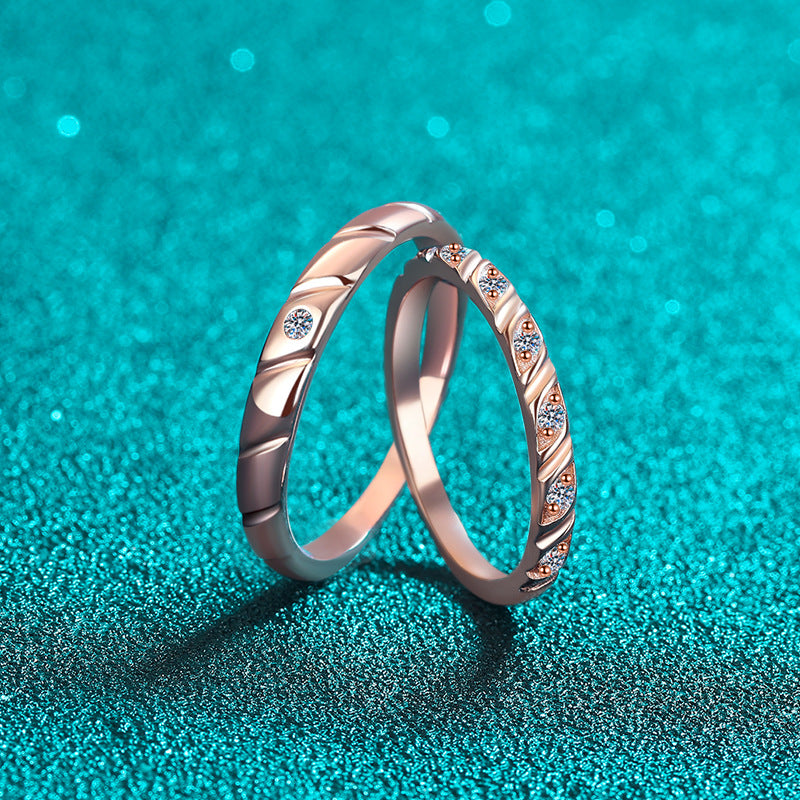 925 Sterling Silver Elegant Fashion Engagement Couple Rings