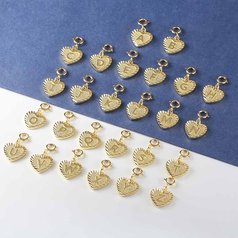 925 Sterling Silver Charm Letter A-Z With Spring Clasp For Necklace Jewelry DIY