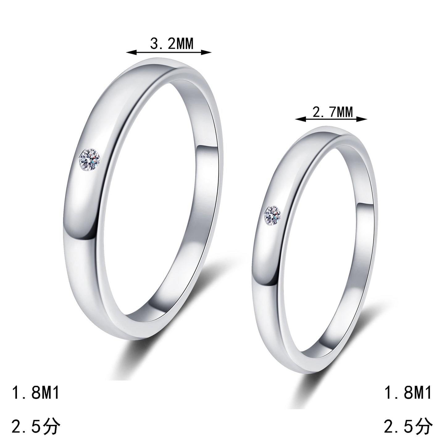 925 Sterling Silver Elegant Fashion Engagement Couple Rings