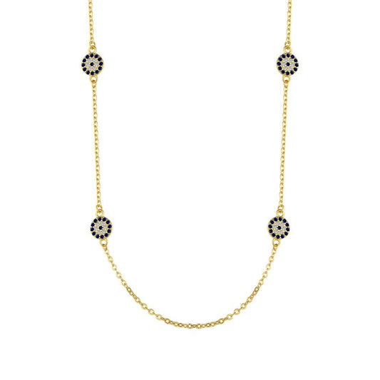 925 Sterling Silver Evil Eye Fashion Necklace
