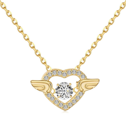 925 Sterling Silver Angel Wings Fashion Necklace