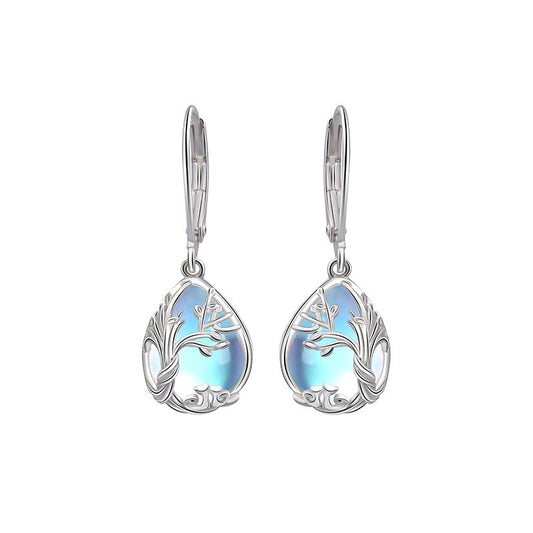 925 Sterling Silver Moonstone Huggie Earrings