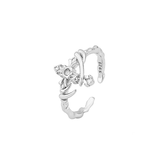925 Sterling Silver Cross Fashion Ring