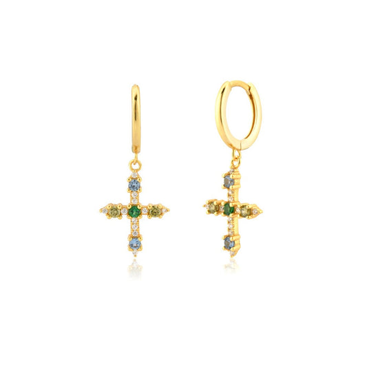 925 Sterling Silver Cross Earrings