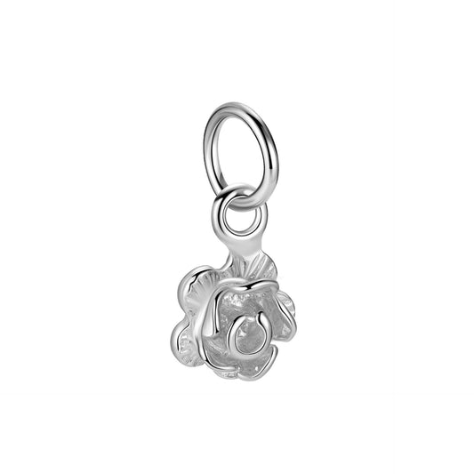 925 Sterling Silver Charm Flower For Jewelry DIY