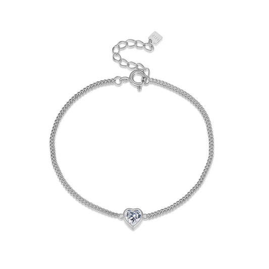 925 Sterling Silver Heart Fashion Bracelet