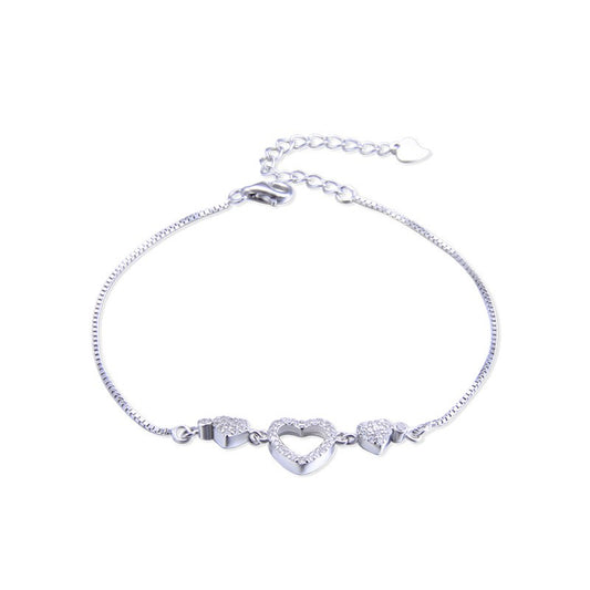 925 Sterling Silver Heart Fashion Bracelet