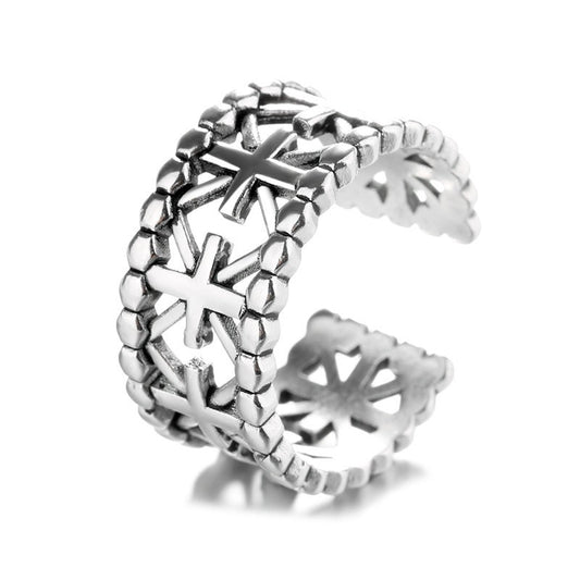925 Sterling Silver Cross Fashion Ring