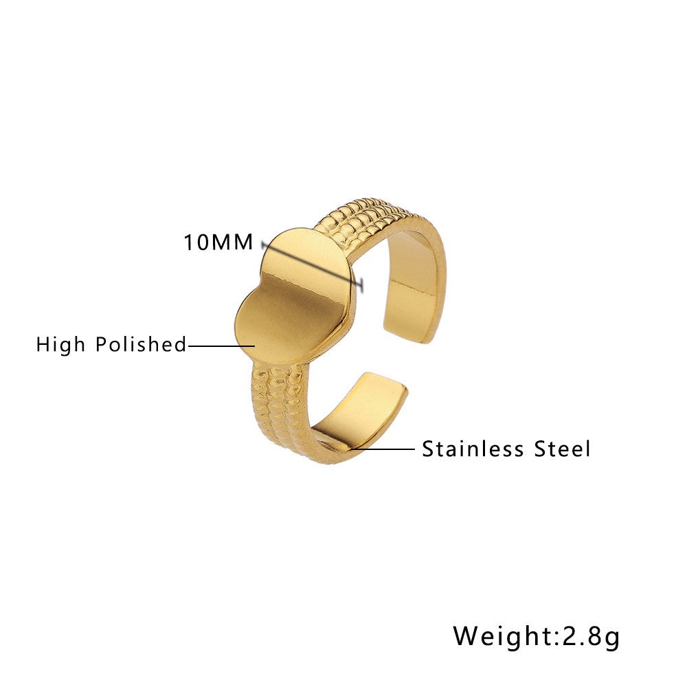 Stainless Steel Heart Fashion Ring