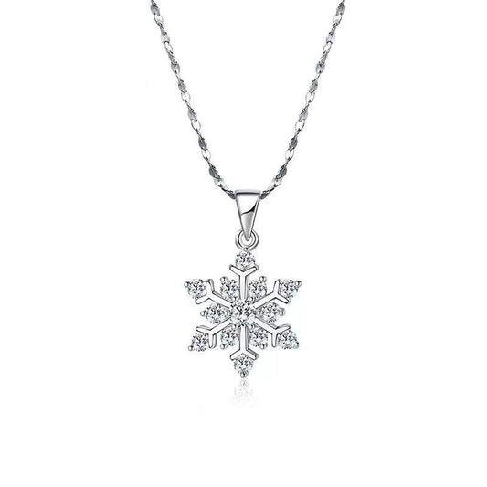 925 Sterling Silver Snowflake Pendant Necklace