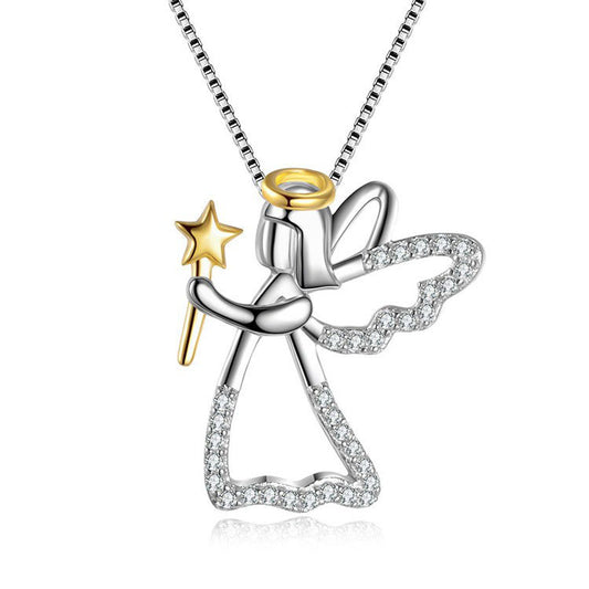 925 Sterling Silver Angel Fashion Necklace