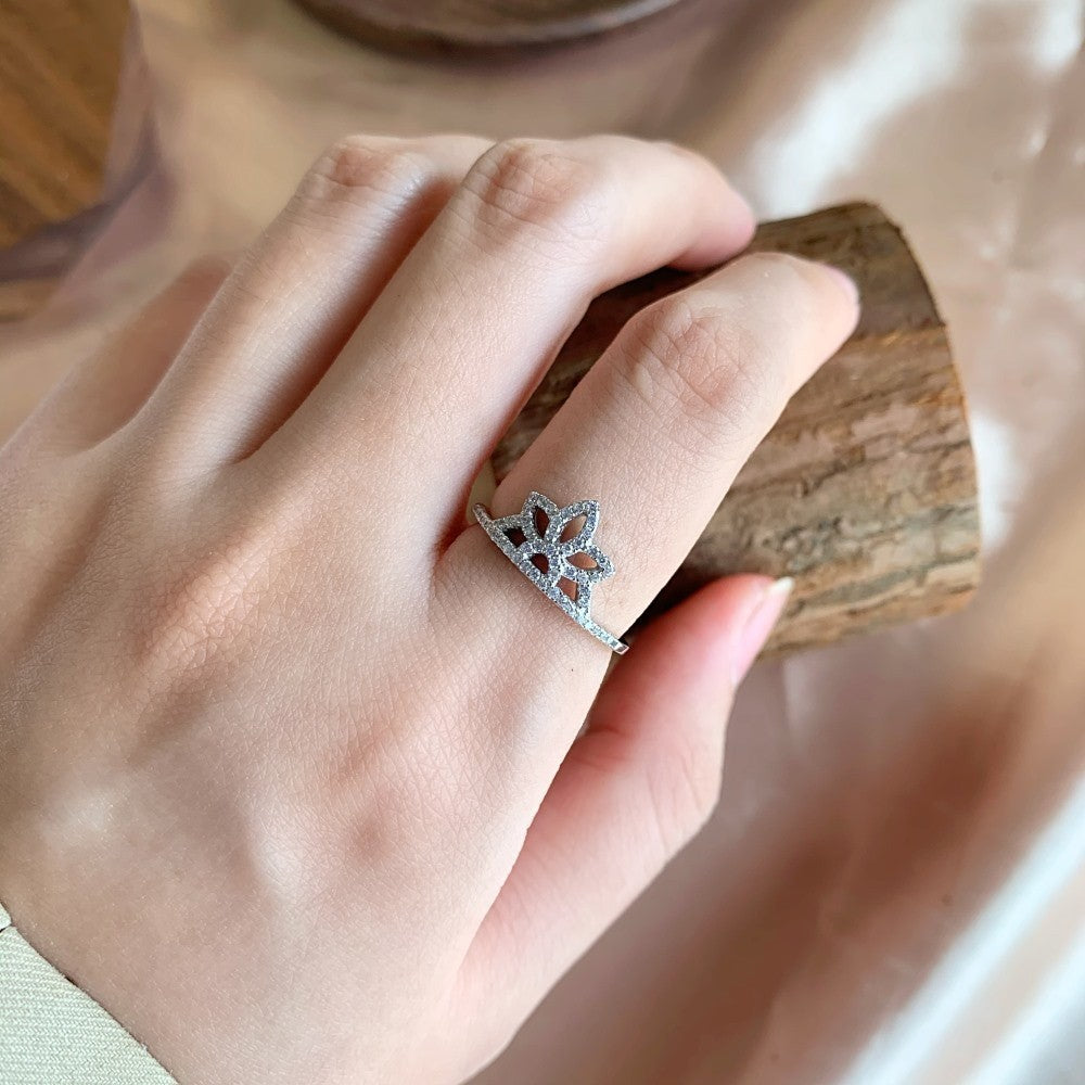 925 Sterling Silver Crown Fashion Ring