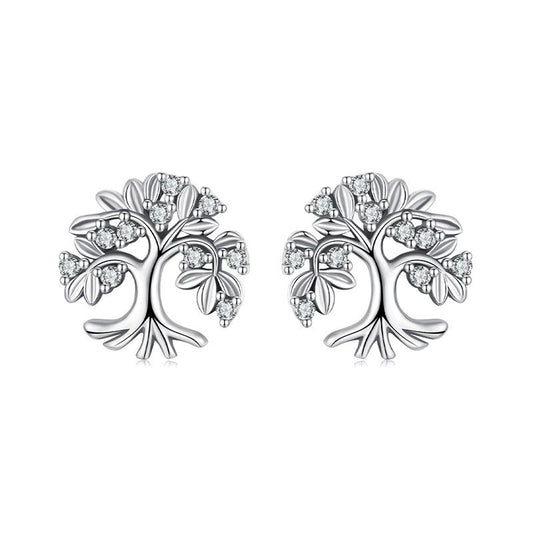 925 Sterling Silver Tree of Life Fashion Earrings