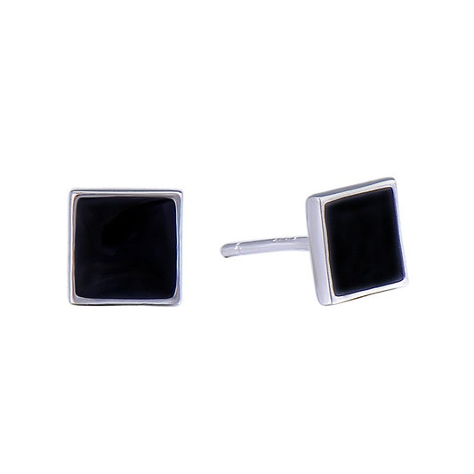 925 Sterling Silver Enamel Stud Earrings