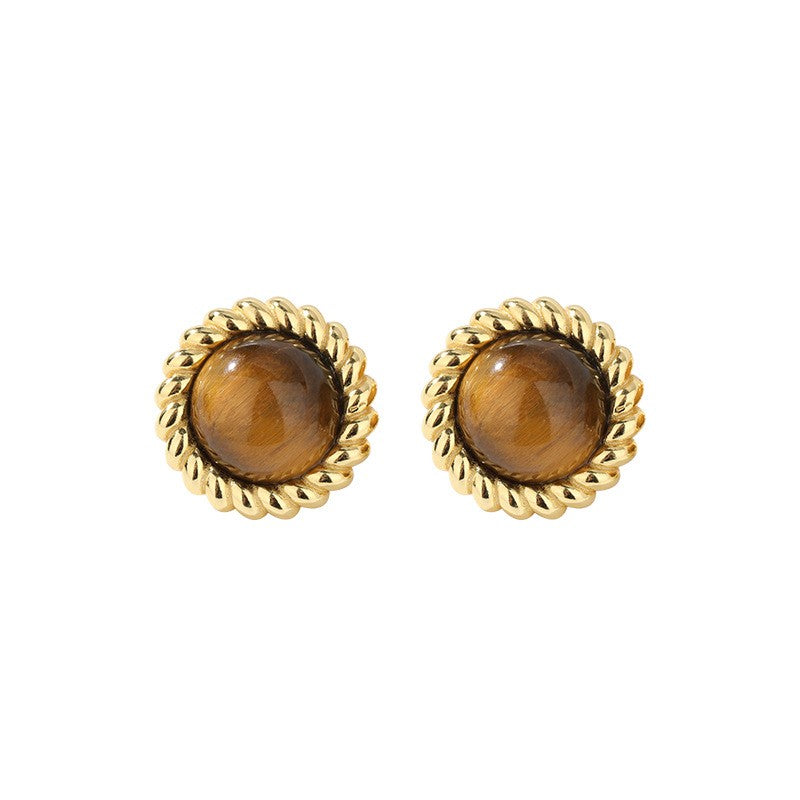 925 Sterling Silver Opal Stud Earrings