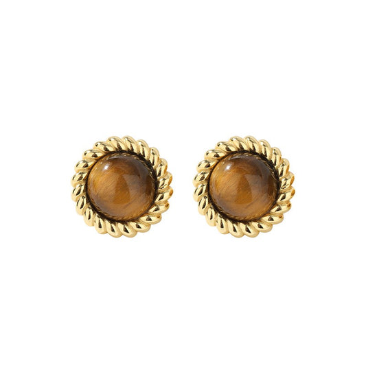 925 Sterling Silver Opal Stud Earrings