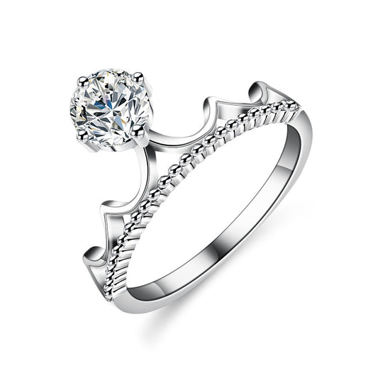 925 Sterling Silver Elegant  Zircon Fashion Engagement Ring