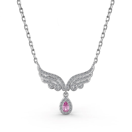 925 Sterling Silver Angel Wings Fashion Necklace