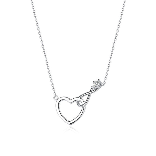 925 Sterling Silver Infinity Heart Fashion Necklace