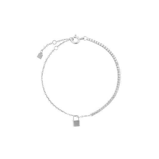 925 Sterling Silver Lock and Key Fashion Bracelet