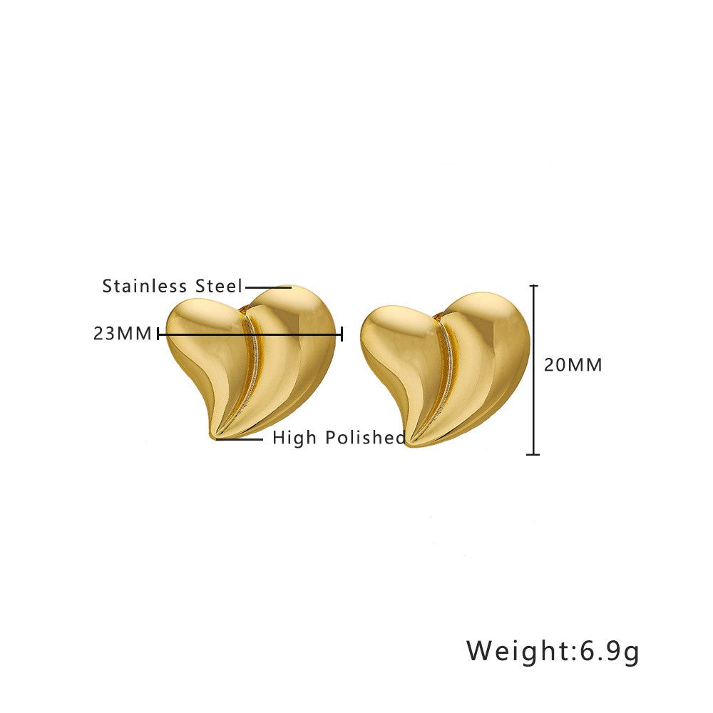 Stainless Steel Heart Fashion Earrings