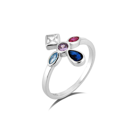 925 Sterling Silver Crown Cross Fashion Ring