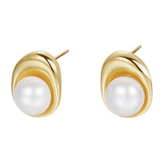 925 Sterling Silver Natural Pearl Earrings Fashion Jewelry Gift for Women Girl