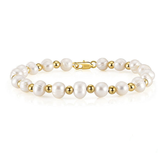 925 Sterling Silver Pearls Bracelet