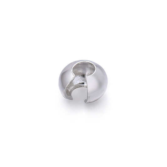 925 Sterling Silver Crimp Cover 2.5mm 3mm 3.5mm 4mm For Ends Jewelry DIY