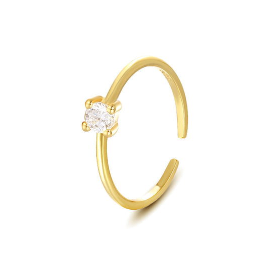 925 Sterling Silver Zircon Fashion Open Ring