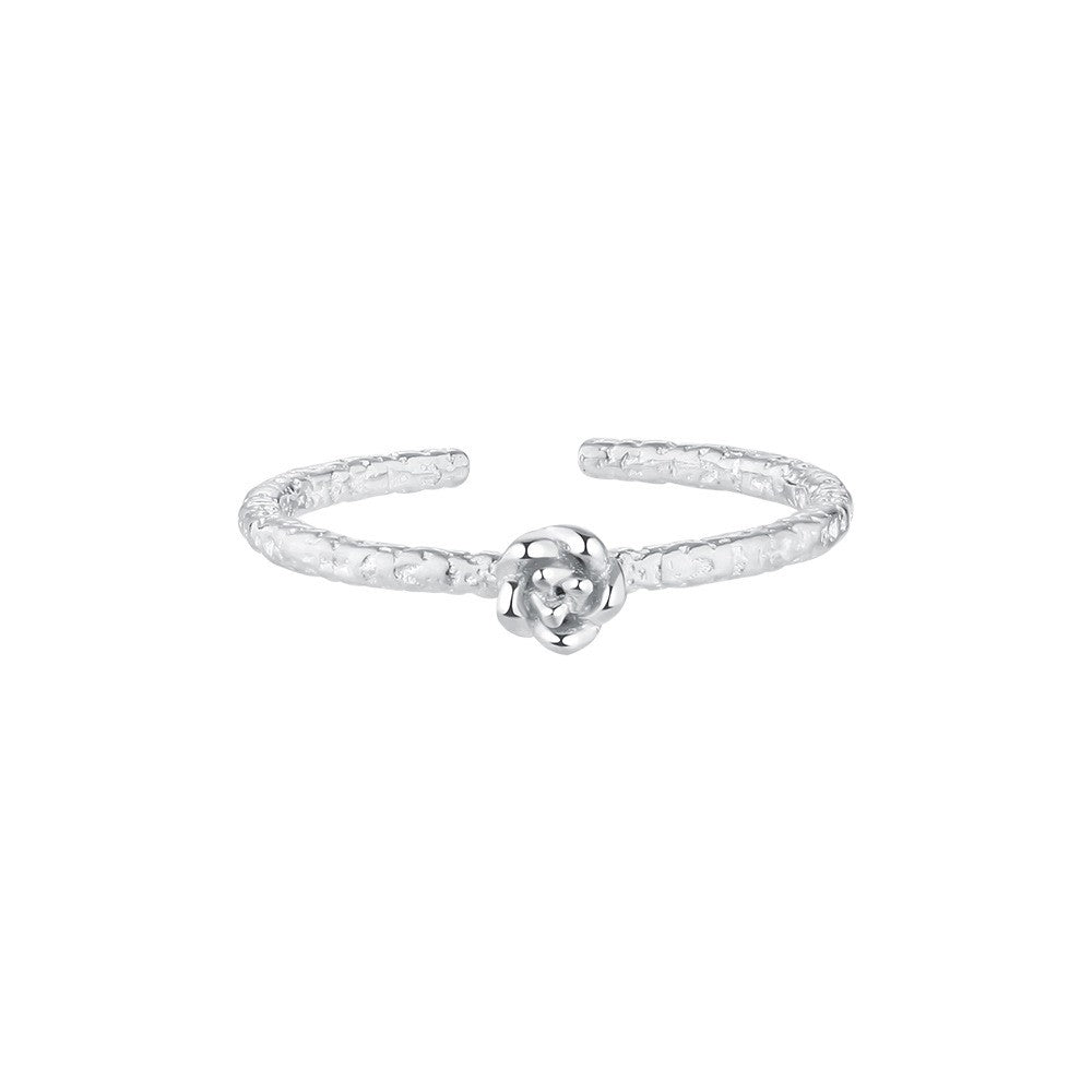 925 Sterling Silver Flower Fashion Open Ring