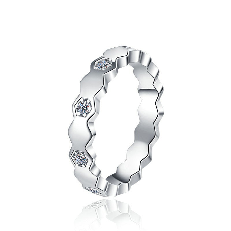 925 Sterling Silver Elegant Tennis Fashion Ring