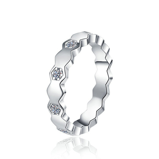 925 Sterling Silver Elegant Tennis Fashion Ring
