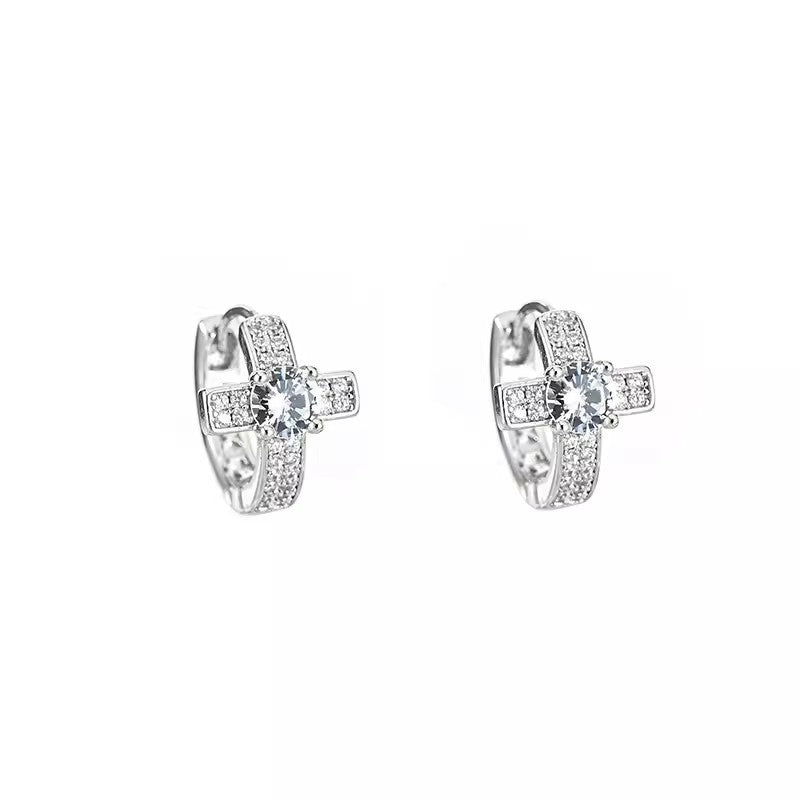 925 Sterling Silver Cross Earrings