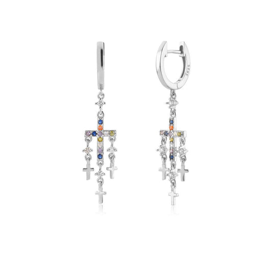 925 Sterling Silver Cross Earrings