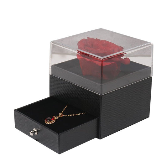 Valentine's Day Acrylic Preserved Rose Jewelry Box
