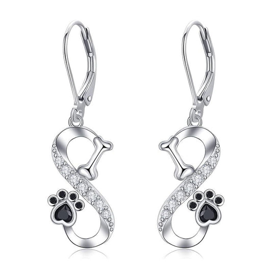 925 Sterling Silver Infinity Fashion Huggie Earrings
