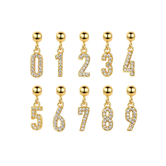 925 Sterling Silver Arabic numerals Pendant For Necklace Jewelry DIY