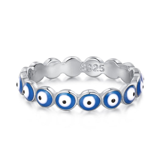 925 Sterling Silver Evil Eye Fashion Ring
