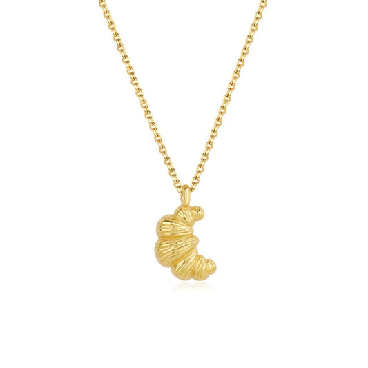 925 Sterling Silver Croissant Fashion Necklace