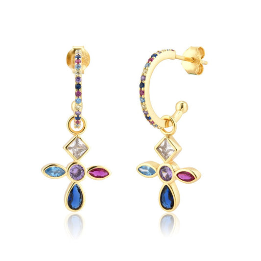925 Sterling Silver Cross Earrings