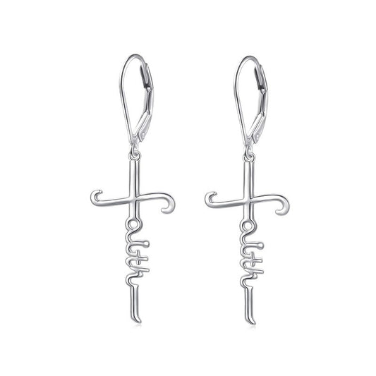 Pendientes de aro Faith de plata de ley 925